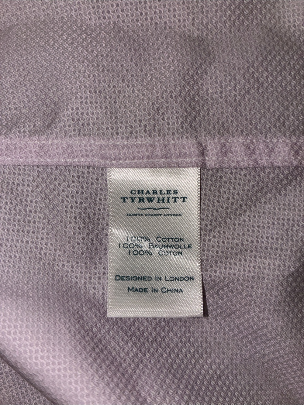 Charles , Mens 17/36, Light Pink Slim Fit Egyptian Cotton Dress Shirt - Picture 6 of 9
